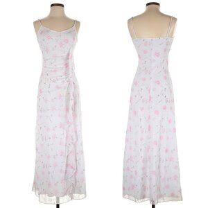 Vintage Y2K Taboo Maxi Dress Floral Glitter Fairycore Prom Fairycore Empire S